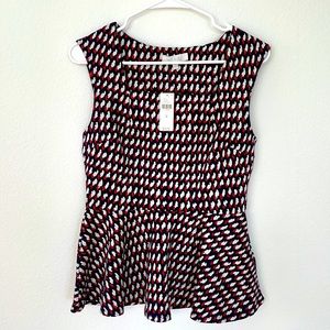 NWT ANTHROPOLOGIE eri + ali peplum sleeveless top